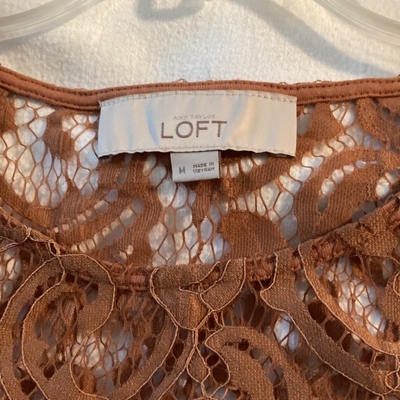 LOFT Short Sleeve Lace Top Size M - Picture 6 of 8